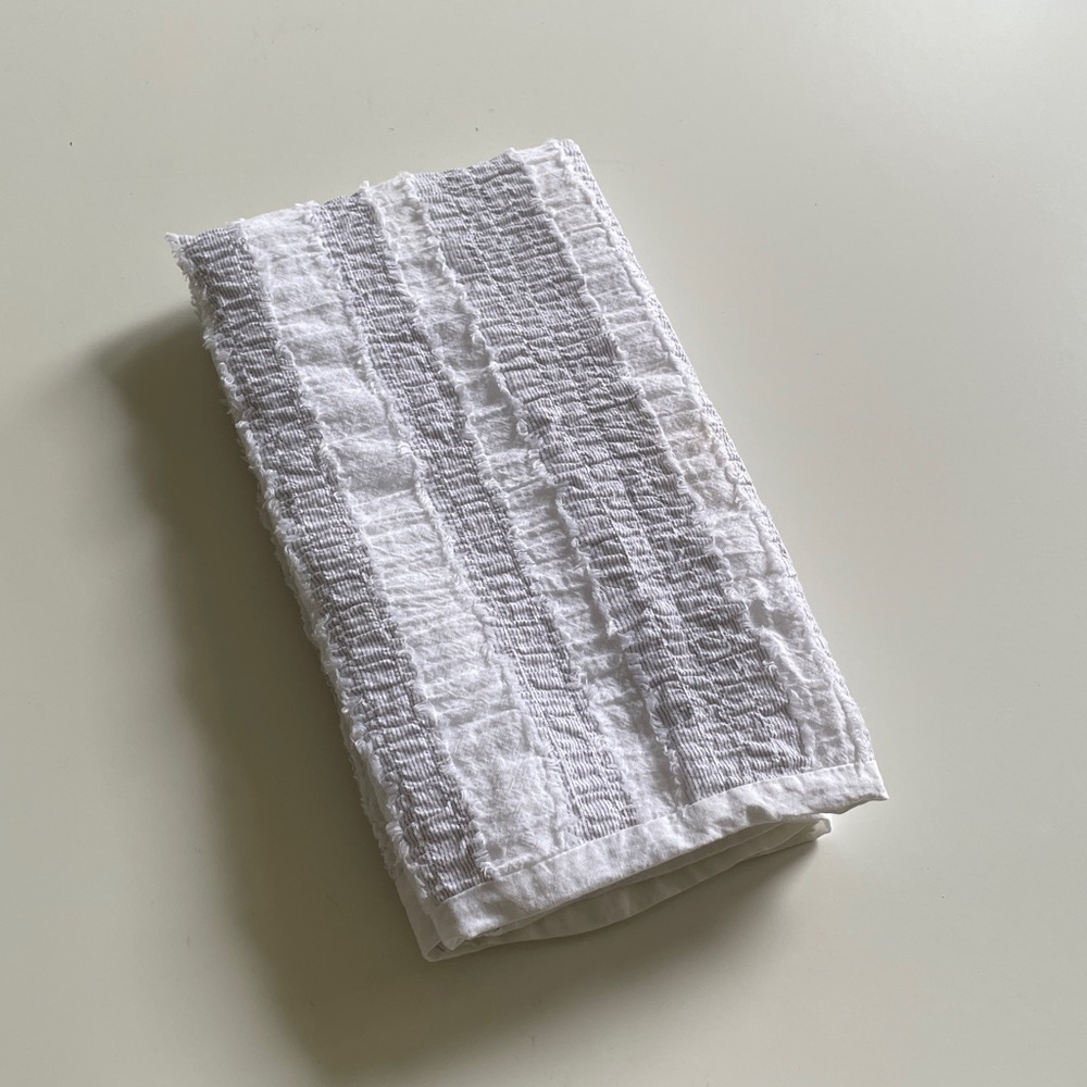 Moss & Willow Textured Cotton Pillow Sham / Case Lightweight Ivory Stripe